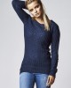 Дамски пуловер в тъмносиньо Urban Classics Ladies Long Wideneck Sweater, Urban Classics, Блузи - Complex.bg