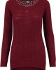 Дамски пуловер в тъмночервено Ladies Long Wideneck Sweater, Urban Classics, Блузи - Complex.bg