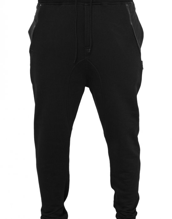 Мъжки спортен панталон в черно Urban Classics Side Zip Leather Pocket Sweatpant, Urban Classics, Панталони - Complex.bg