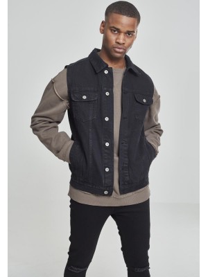 Мъжко дънково яке без ръкави в черно Urban Classics Denim Vest