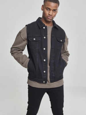 Мъжко дънково яке без ръкави в черно Urban Classics Denim Vest