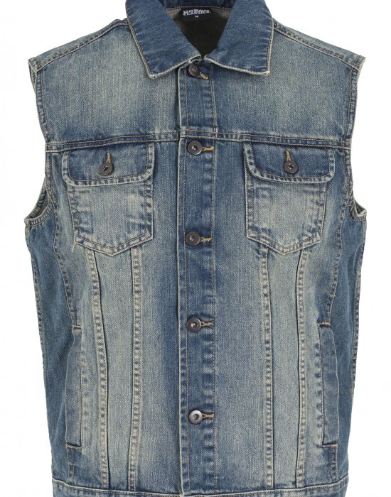 Мъжко дънково яке без ръкави в светлосиньо Urban Classics Denim Vest, Urban Classics, Якета - Complex.bg