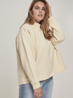 Дамска блуза в пясъчен цвят от Urban Classics Ladies Oversized High Neck Crew 