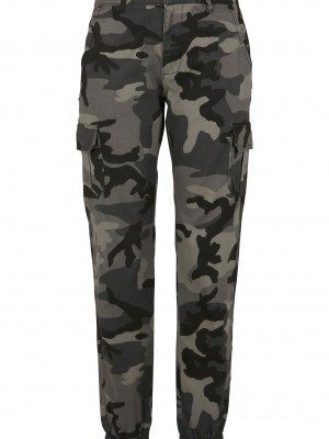 Дамски карго панталон в сив камуфлажен цвят Urban Classics Ladies High Waist Camo Cargo Pants 