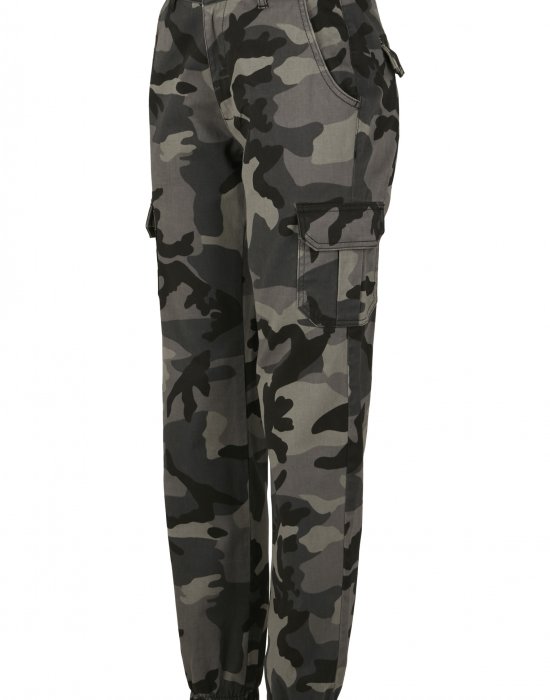 Дамски карго панталон в сив камуфлажен цвят Urban Classics Ladies High Waist Camo Cargo Pants, Urban Classics, Панталони - Complex.bg