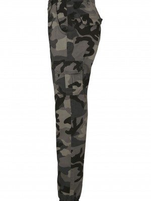 Дамски карго панталон в сив камуфлажен цвят Urban Classics Ladies High Waist Camo Cargo Pants 