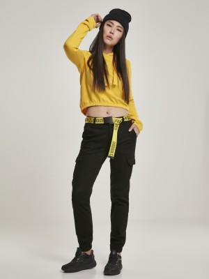 Дамски карго панталон в черно Urban Classics Ladies High Waist Cargo Pants