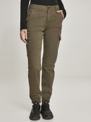 Дамски карго панталон в цвят маслина Urban Classics Ladies High Waist Cargo Pants