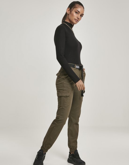 Дамски карго панталон в цвят маслина Urban Classics Ladies High Waist Cargo Pants, Urban Classics, Панталони - Complex.bg