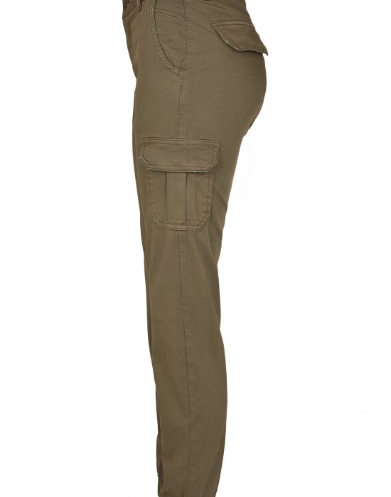 Дамски карго панталон в цвят маслина Urban Classics Ladies High Waist Cargo Pants, Urban Classics, Панталони - Complex.bg