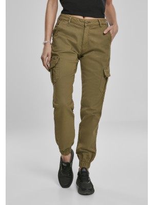 Дамски карго панталон в цвят зряла маслина Urban Classics Ladies High Waist Cargo Pants
