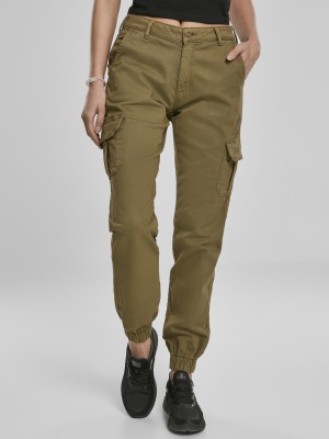 Дамски карго панталон в цвят зряла маслина Urban Classics Ladies High Waist Cargo Pants