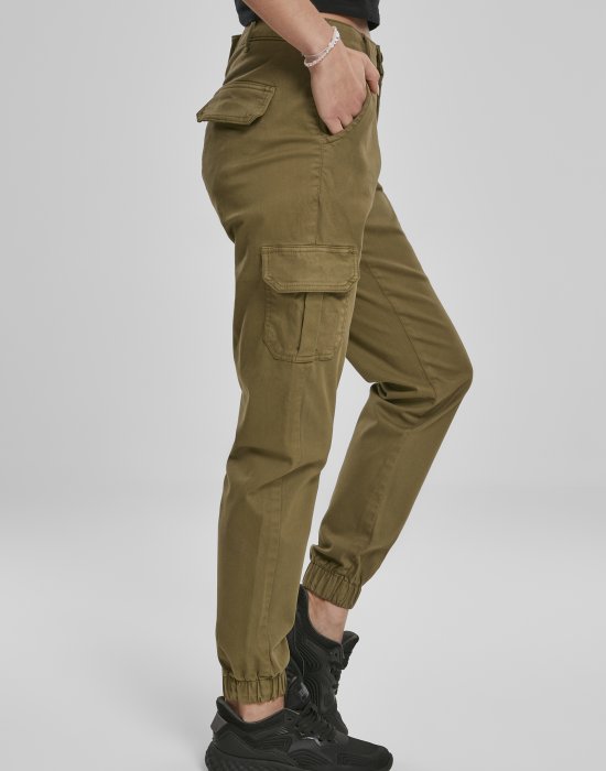 Дамски карго панталон в цвят зряла маслина Urban Classics Ladies High Waist Cargo Pants, Urban Classics, Панталони - Complex.bg