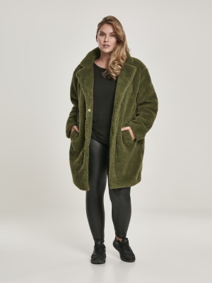 Дамско палто в цвят маслина Urban Classics Ladies Oversized Sherpa Coat Дамско палто в цвят маслина Urban Classics Ladies Oversized Sherpa Coat