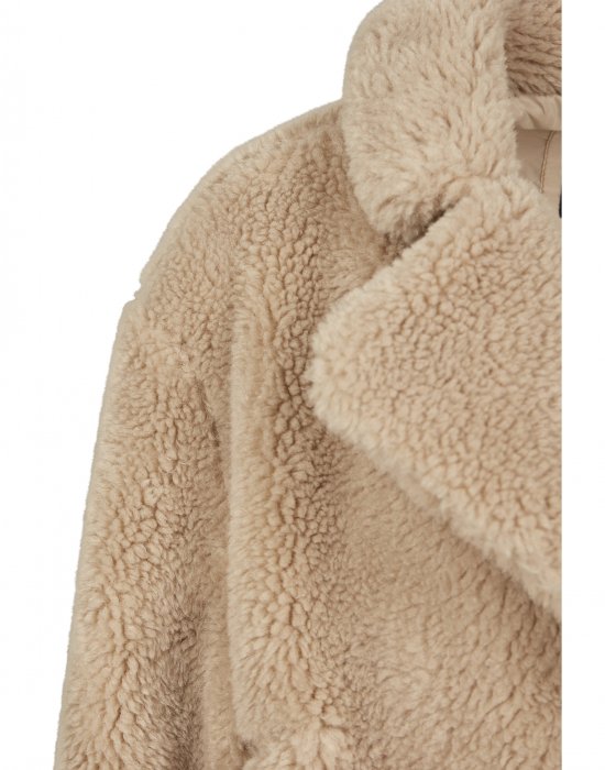 Дамско палто в пясъчен цвят Urban Classics Ladies Oversized Sherpa Coat, Urban Classics, Якета - Complex.bg