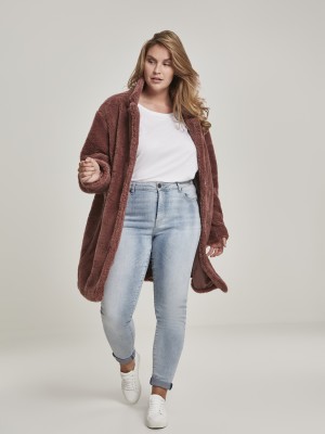 Дамско палто в розово Urban Classics Ladies Oversized Sherpa Coat 