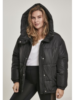 Дамско яке в черно Urban Classics Ladies Oversized Hooded Puffer