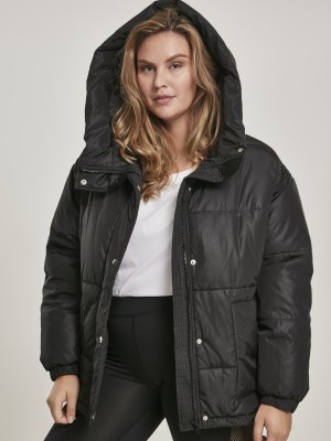 Дамско яке в черно Urban Classics Ladies Oversized Hooded Puffer