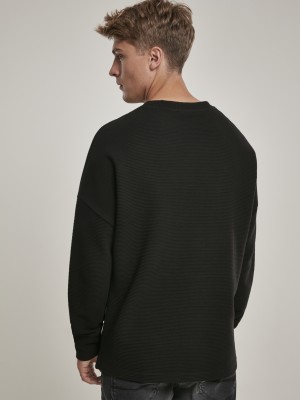 Мъжка блуза в черно Urban Classics Cut On Sleeve Naps Interlock Crew