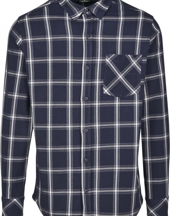 Мъжка карирана риза в тъмносиньо и бяло Urban Classics Basic Check Shirt, Urban Classics, Ризи - Complex.bg