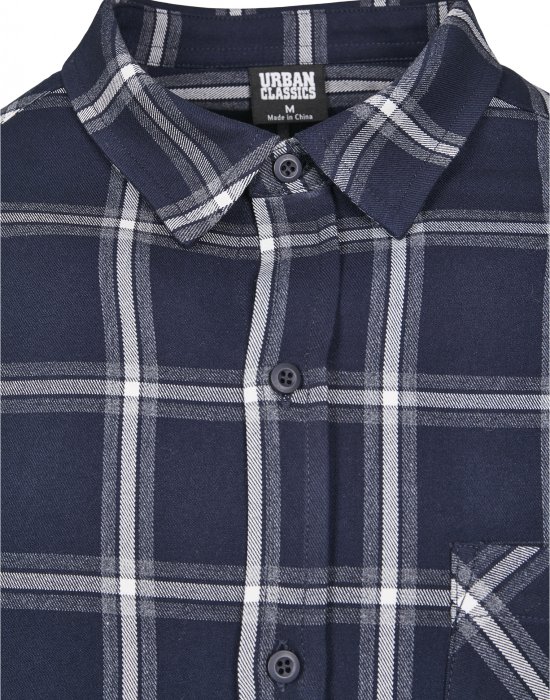 Мъжка карирана риза в тъмносиньо и бяло Urban Classics Basic Check Shirt, Urban Classics, Ризи - Complex.bg