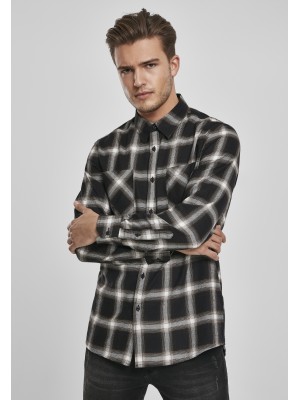 Мъжка карирана риза в черно и бяло Urban Classics Checked Flanell Shirt 6 