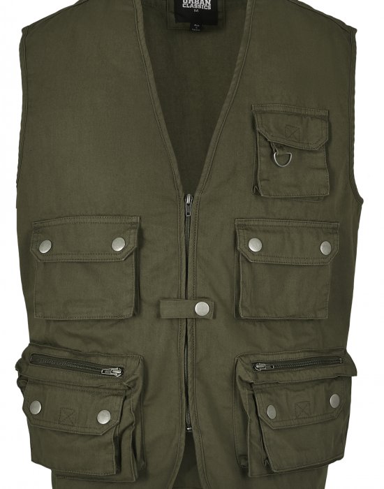 Мъжка жилетка без ръкави в цвят маслина Urban Classics Worker Vest, Urban Classics, Якета - Complex.bg