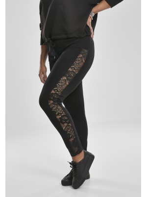 Дамски клин в черно Urban Classics Ladies Lace Striped Leggings 