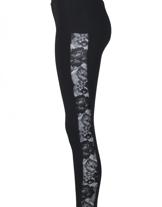 Дамски клин в черно Urban Classics Ladies Lace Striped Leggings, Urban Classics, Клинове - Complex.bg