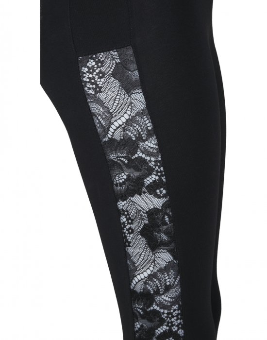 Дамски клин в черно Urban Classics Ladies Lace Striped Leggings, Urban Classics, Клинове - Complex.bg