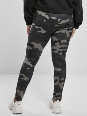 Дамски клин в сиво с камуфлажни шарки Urban Classics  Ladies High Waist Camo Tech Leggings 