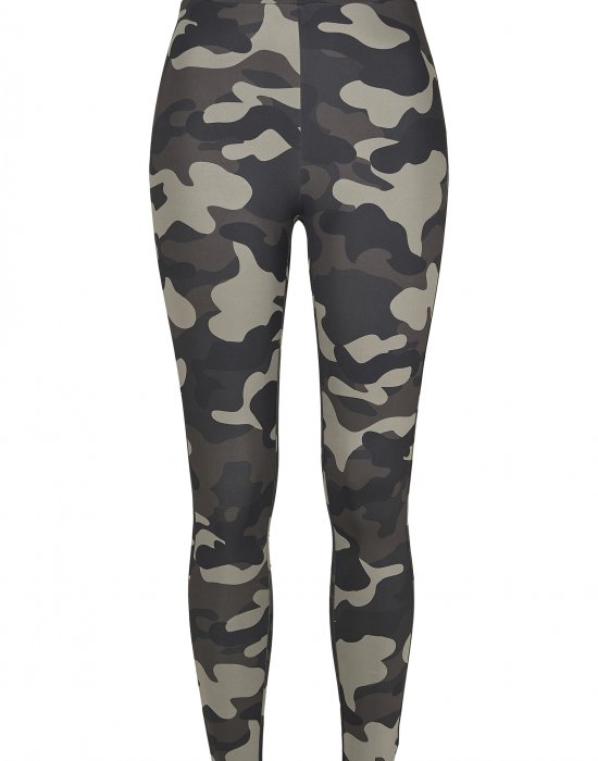 Дамски клин в сиво с камуфлажни шарки Urban Classics  Ladies High Waist Camo Tech Leggings, Urban Classics, Клинове - Complex.bg