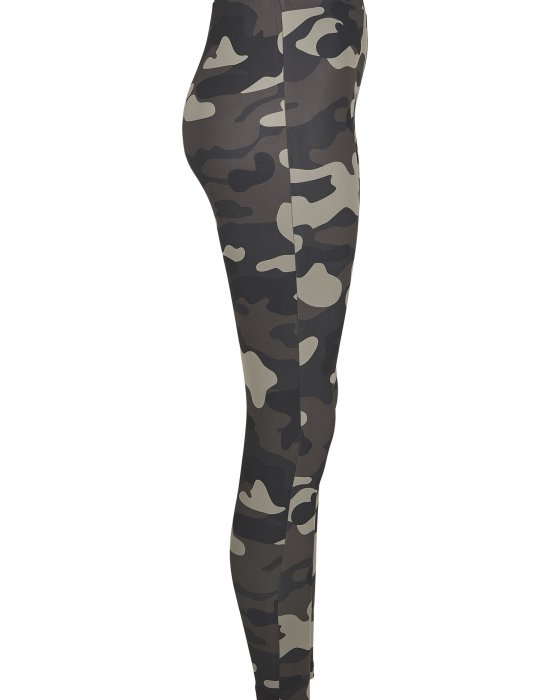 Дамски клин в сиво с камуфлажни шарки Urban Classics  Ladies High Waist Camo Tech Leggings, Urban Classics, Клинове - Complex.bg