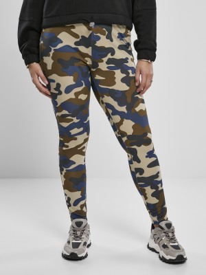 Дамски клин в цвят маслина с камуфлажни шарки Urban Classics Ladies High Waist Camo Tech Leggings 