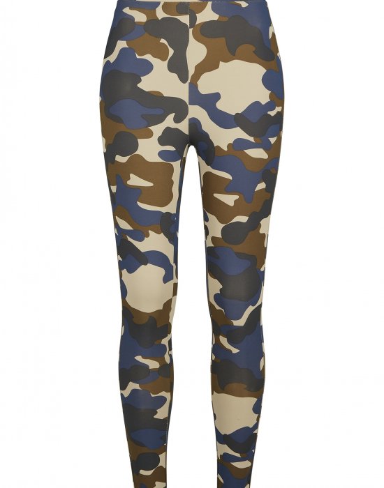 Дамски клин в цвят маслина с камуфлажни шарки Urban Classics Ladies High Waist Camo Tech Leggings, Urban Classics, Клинове - Complex.bg