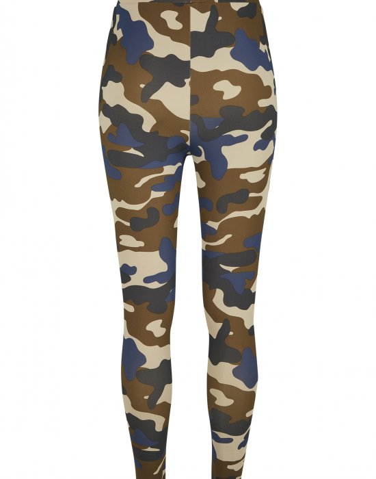 Дамски клин в цвят маслина с камуфлажни шарки Urban Classics Ladies High Waist Camo Tech Leggings, Urban Classics, Клинове - Complex.bg