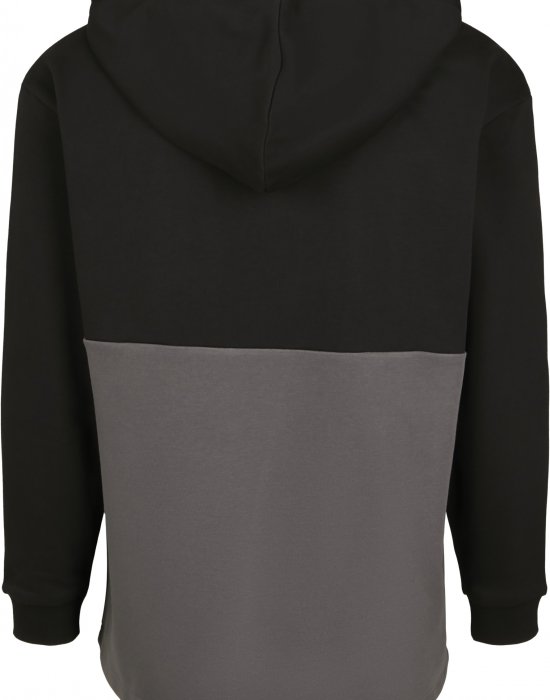 Мъжки суичър в черно и сиво Urban Classics Relaxed Half Zip Hoodie, Urban Classics, Суичъри с цип - Complex.bg