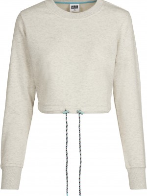 Дамска блуза в сиво Urban Classics Ladies Oversized Cropped Crewneck