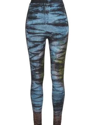 Дамски клин в черно и синьо Urban Classics Ladies Cotton Tie Dye High Waist Leggings 