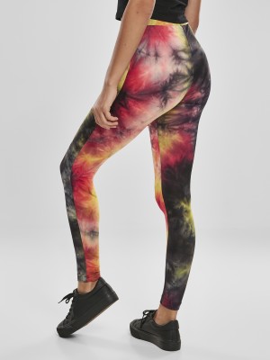 Дамски клин в черно и тъмнорозово от Urban Classics Ladies Tie Dye High Waist Leggings Дамски клин в черно и тъмнорозово от Urban Classics Ladies Tie Dye High Waist Leggings