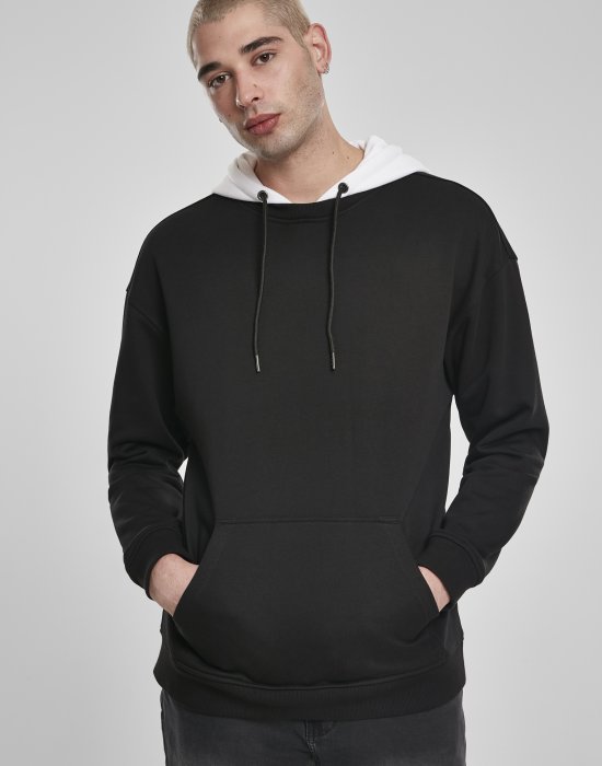 Мъжки суичър в черно Urban Classics Oversized Hooded Crew, Urban Classics, Суичъри - Complex.bg