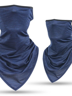 Бандана маска с уши HoodStyle Bandana изчистено тъмносиньо