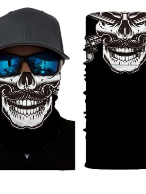 Бандана шал HoodStyle Bandana в черно с череп и пищови