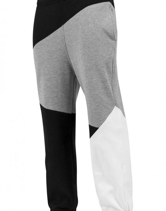 Мъжко долнище в черно, сиво и бяло Urban Classics Zig Zag Sweatpants, Urban Classics, Долнища - Complex.bg