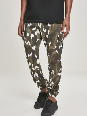 Мъжки карго панталон в камуфлажен цвят Urban Classics Geometric Camo Stretch Twill Cargo Pants 