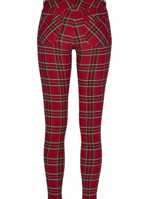 Дамски кариран панталон Urban Classics Ladies Skinny Tartan Pants 