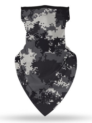 Бандана маска с уши в сив камуфлаж принт HoodStyle Bandana