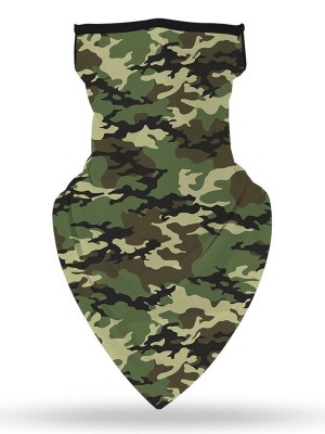 Бандана маска с уши в зелен камуфлажен принт HoodStyle Bandana