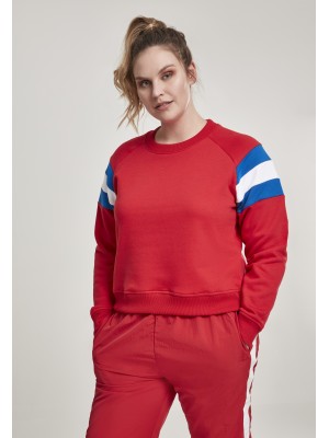 Дамска блуза в червено от Urban Classics Ladies Sleeve Stripe Crew