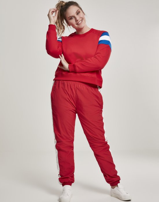 Дамска блуза в червено от Urban Classics Ladies Sleeve Stripe Crew, Urban Classics, Блузи - Complex.bg